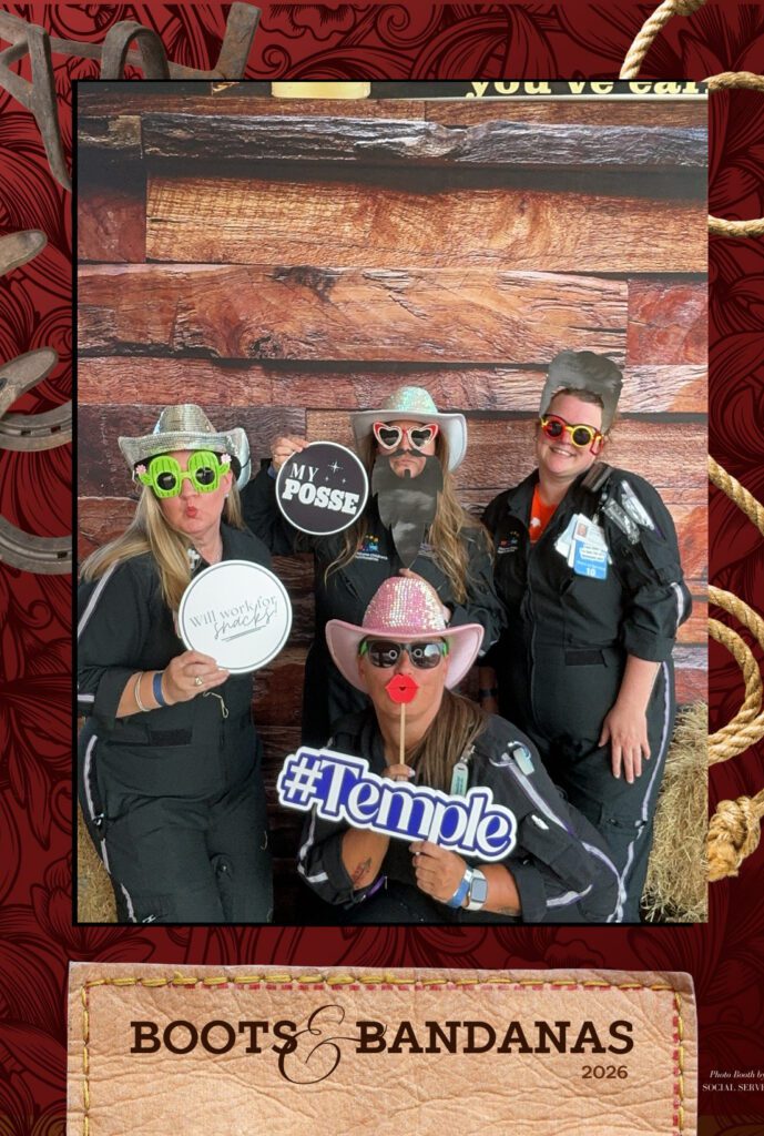 Boot and bananas community event photo booth in Temple Benefitting McLane Children's Hospital